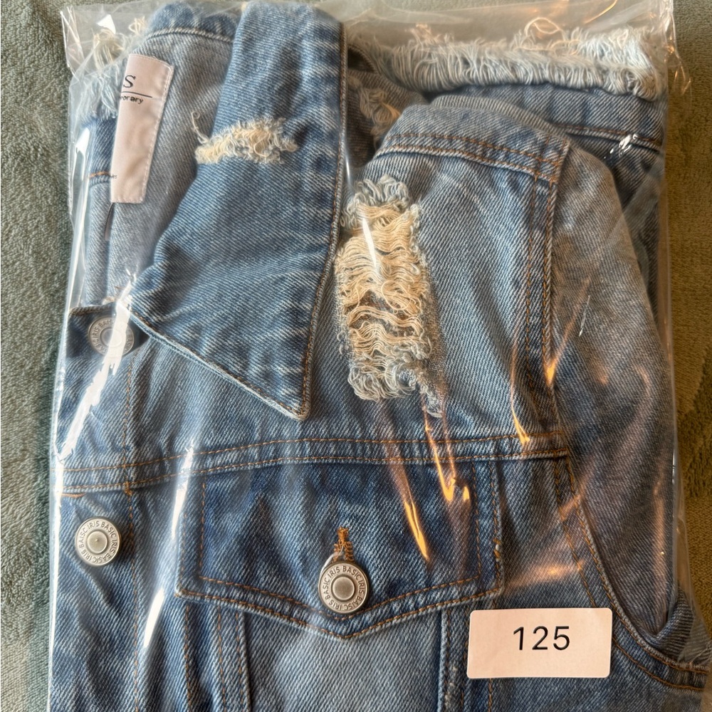 Iris Frayed Blue Denim Jacket - Picture 5 of 5